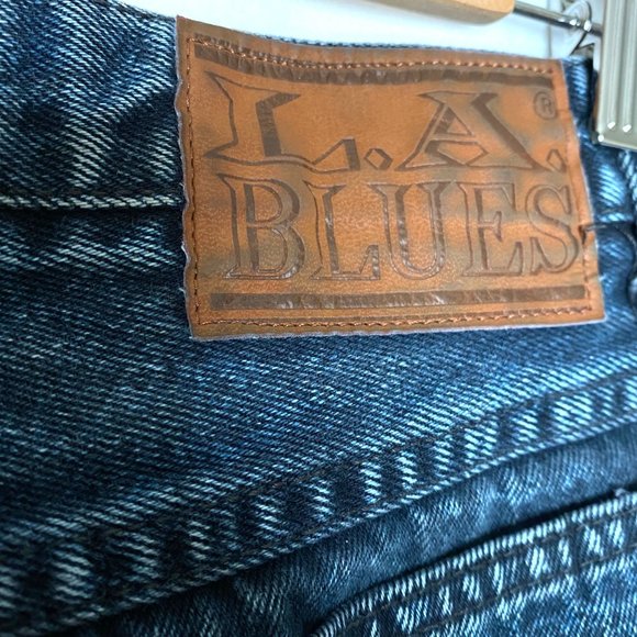 Vintage L.A. Blues Jeans High Rise 100% Cotton Black/Blue Wash Mom Relaxed Sz 10 - Picture 4 of 10